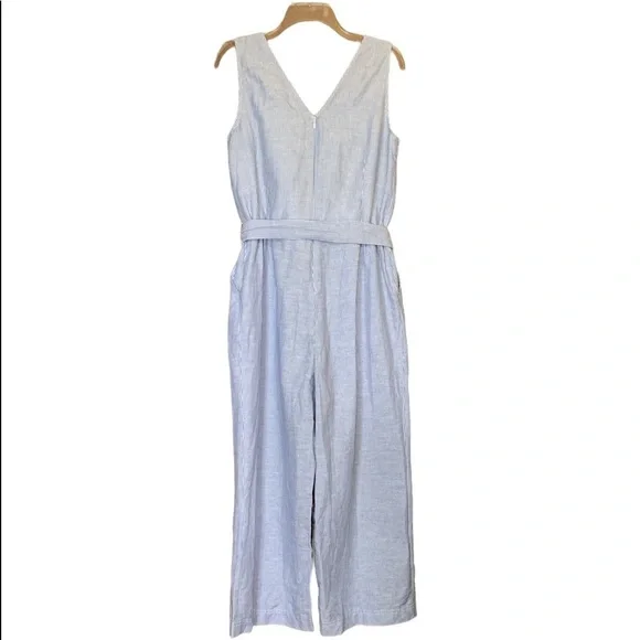 Talbots Linen Stripe Jumpsuit - Picture 4 of 9